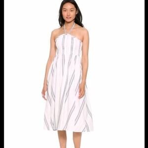 NWT Old Navy Fit and Flare Halter Cotton Metallic Midi Dress XL